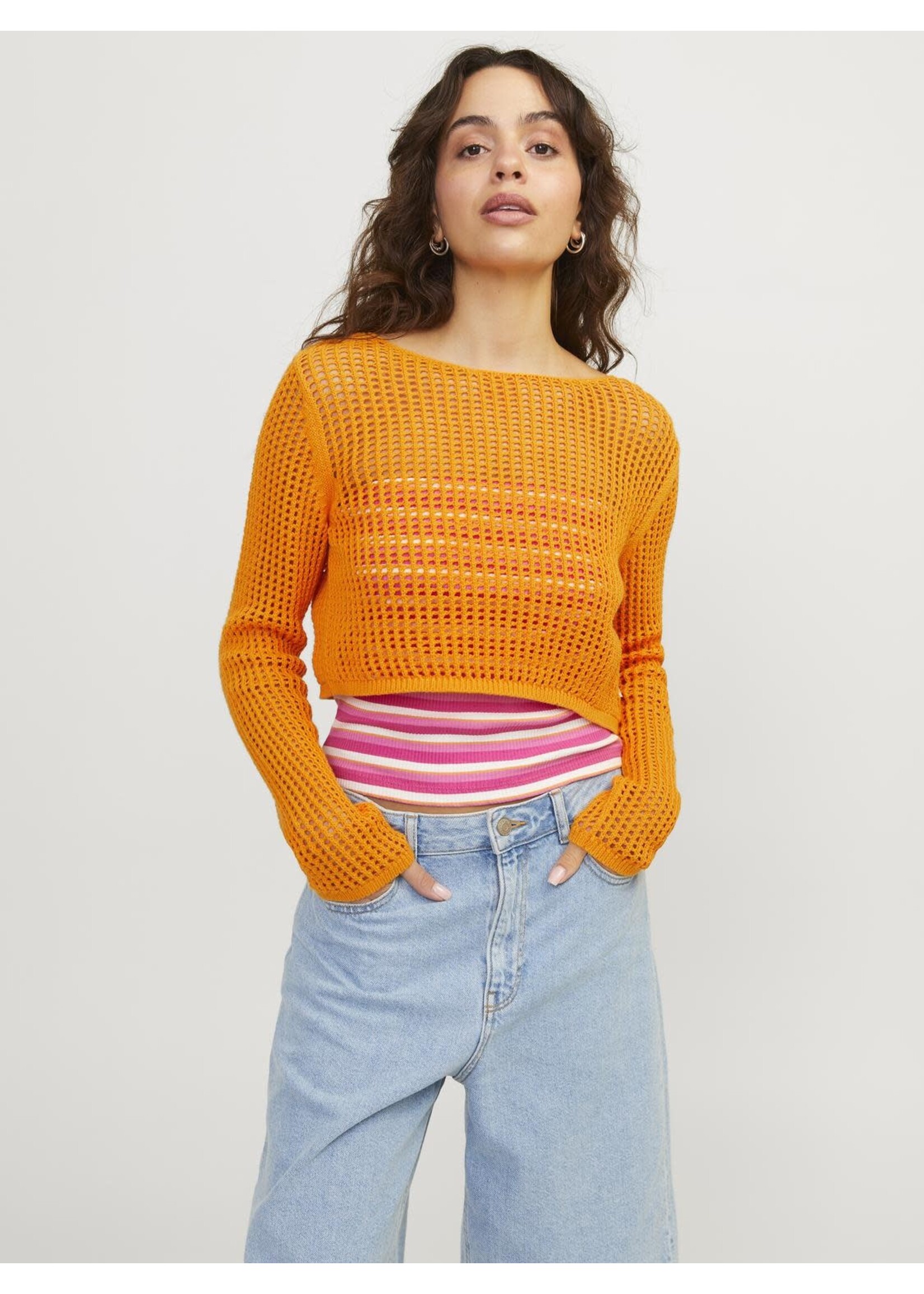 JXPRESLEY BOAT NECK KNIT - APRICOT