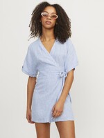 JJXX JXRAYA LINEN BLEND WRAP DRESS - SILVER LAKE BLUE