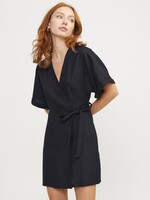 JJXX JXRAYA LINEN BLEND WRAP DRESS - BLACK