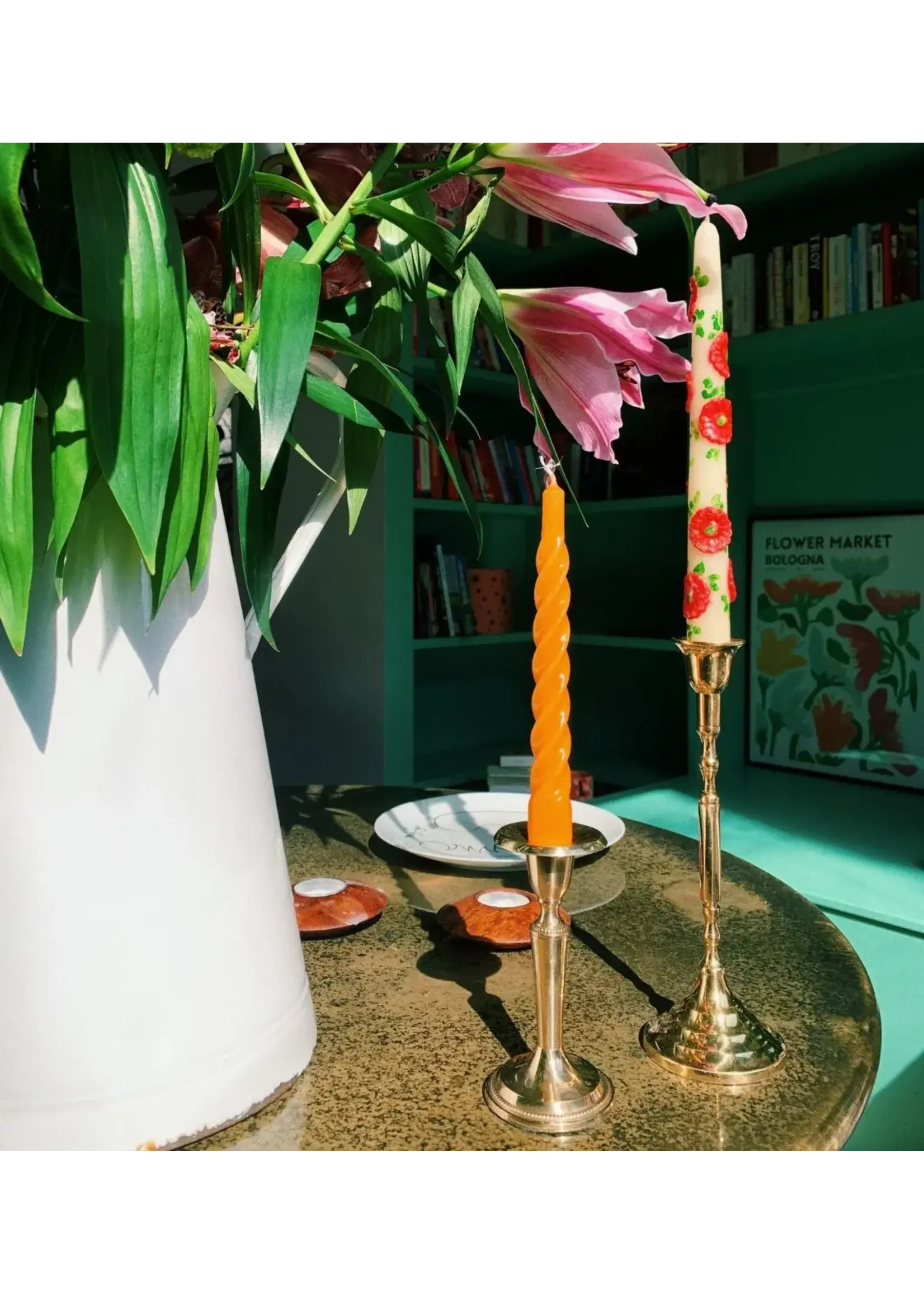 anna+nina Flower Candle set of 2 - Multicolor