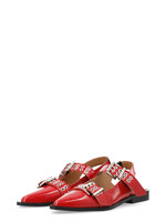 BIANCO BIAVICTORIA Double Buckle Slingback - RED