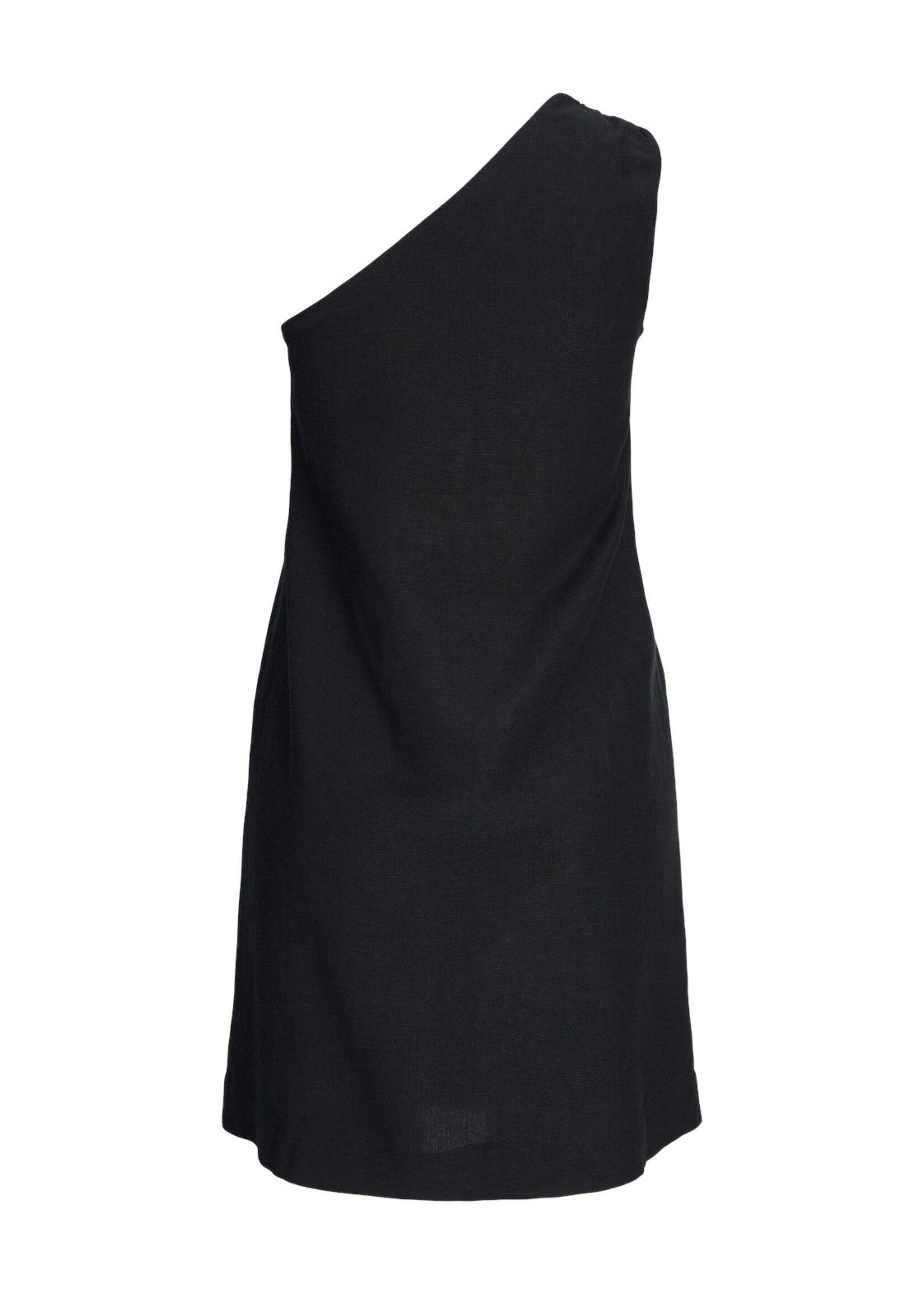 JJXX JXANNIKA ONE SHOULDER LINEN BLE DRESS - CAVIAR