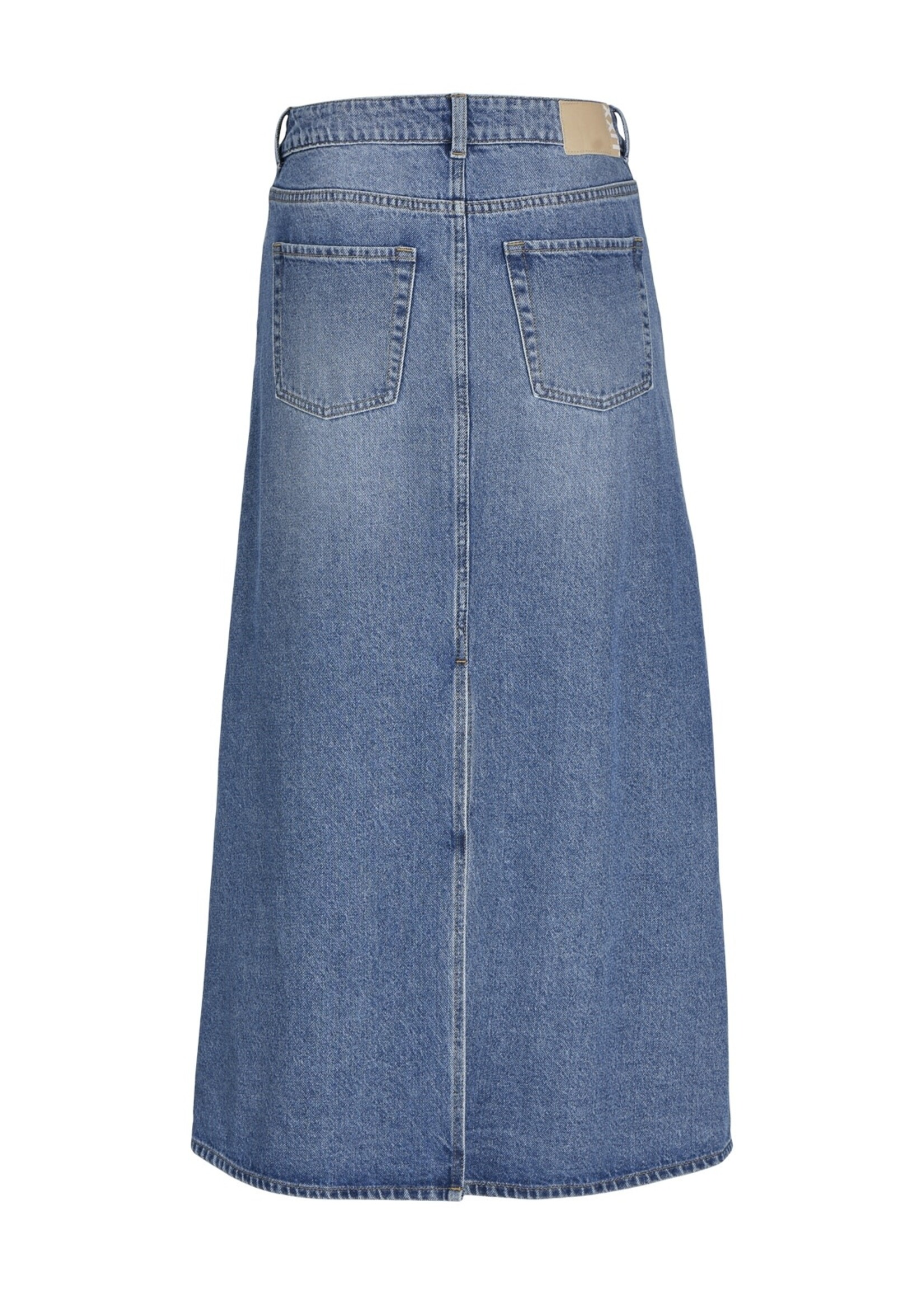 JXRIDA MW ANKLE SKIRT - MED BLUE DENIM