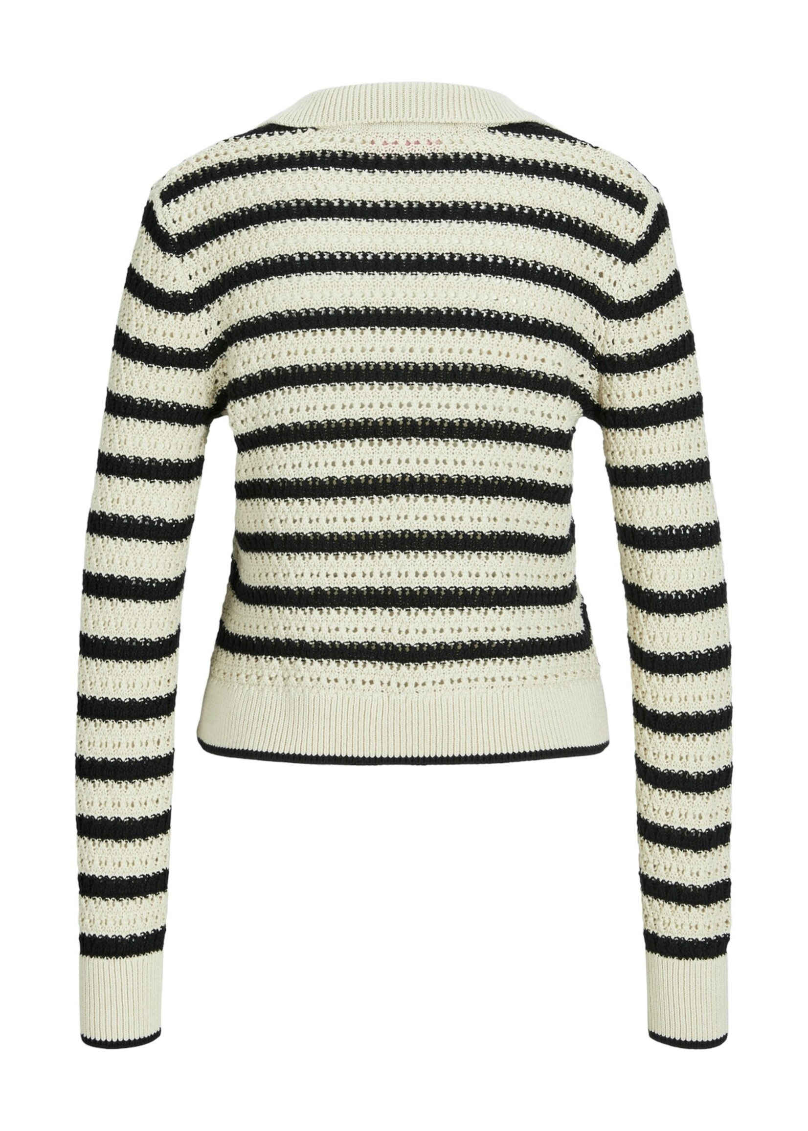 JXADDY STRIPE POLO NECK KNIT - BONE WHITE