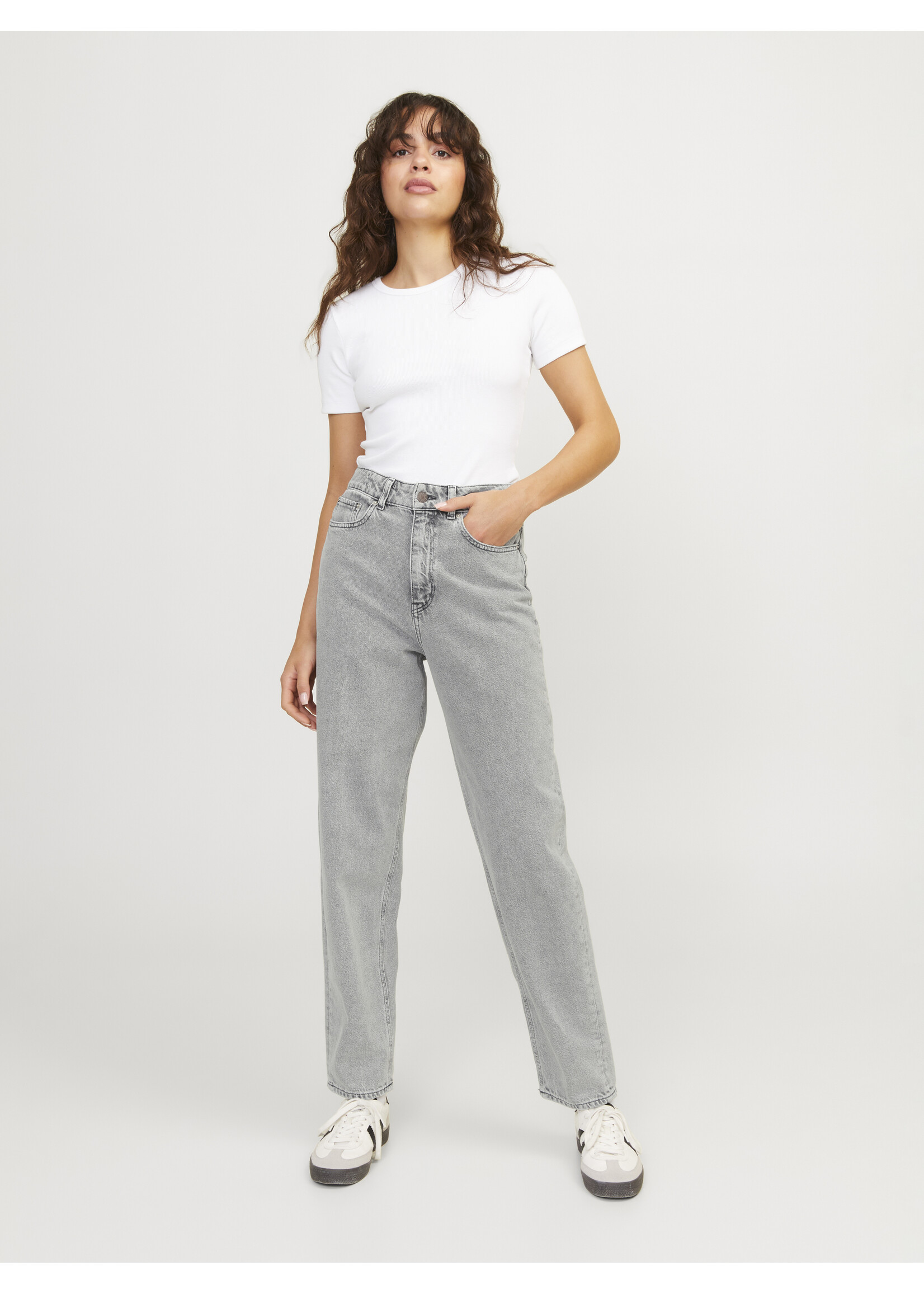 JJXX JXLISBON MOM JEANS R4040 - LIGHT GREY DENIM