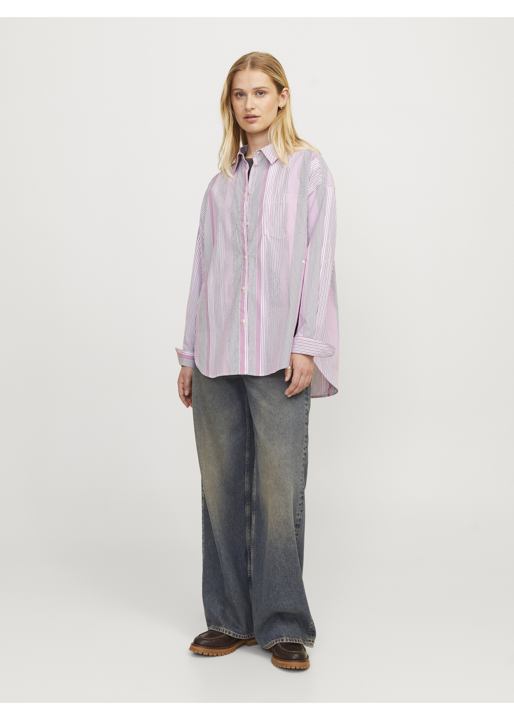 JJXX JXJAMIE RELAXED POPLIN SHIRT - FUCHSIA RED