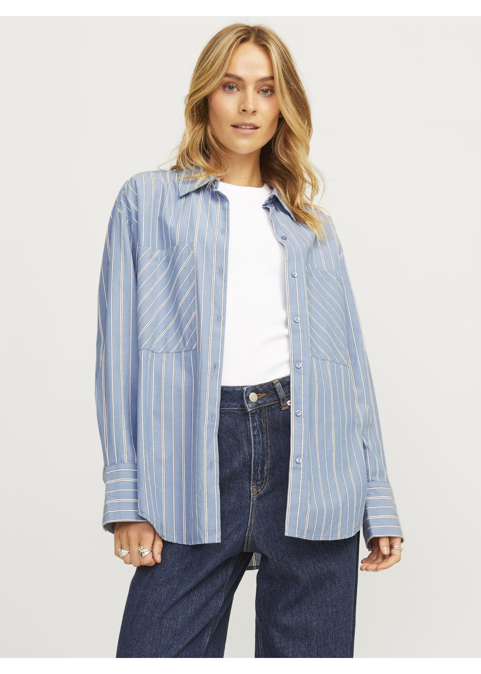 JXTESSA LS POPLIN SHIRT - BLUE