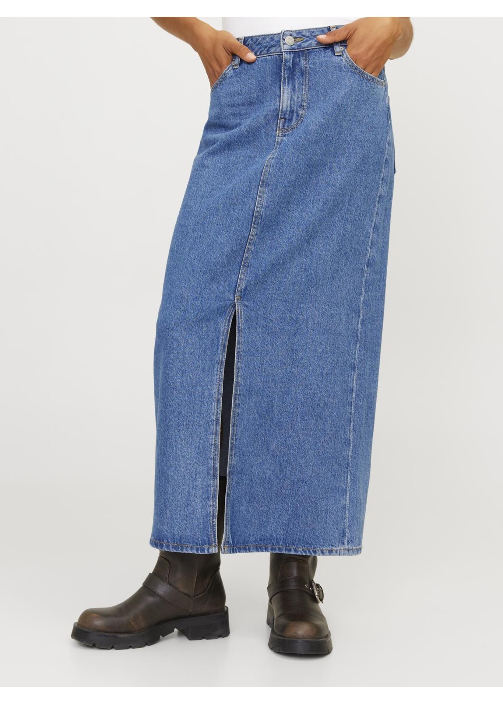 JJXX JXAURA LONG DENIM SKIRT - MED BLUE DENIM