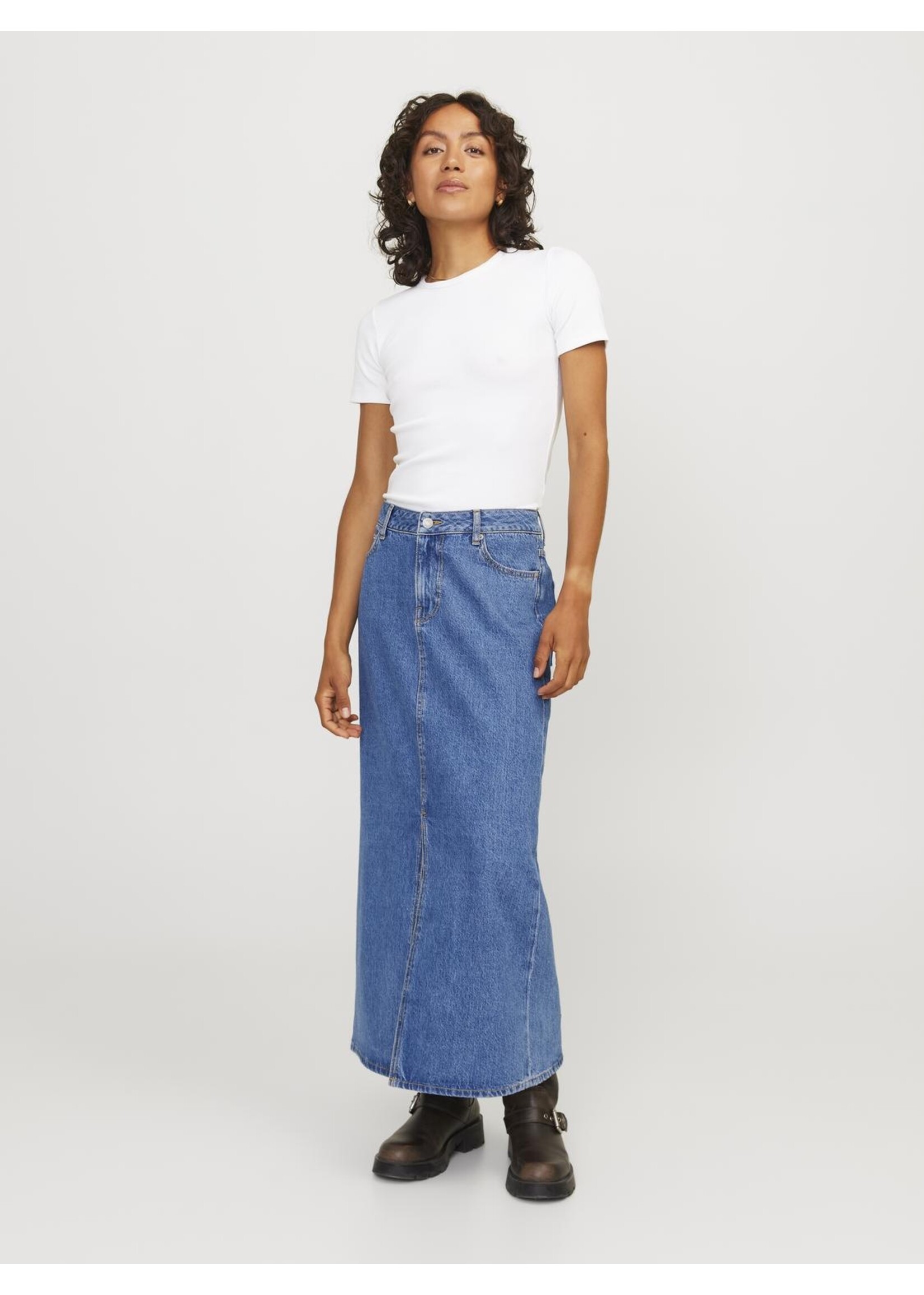 JJXX JXAURA LONG DENIM SKIRT - MED BLUE DENIM