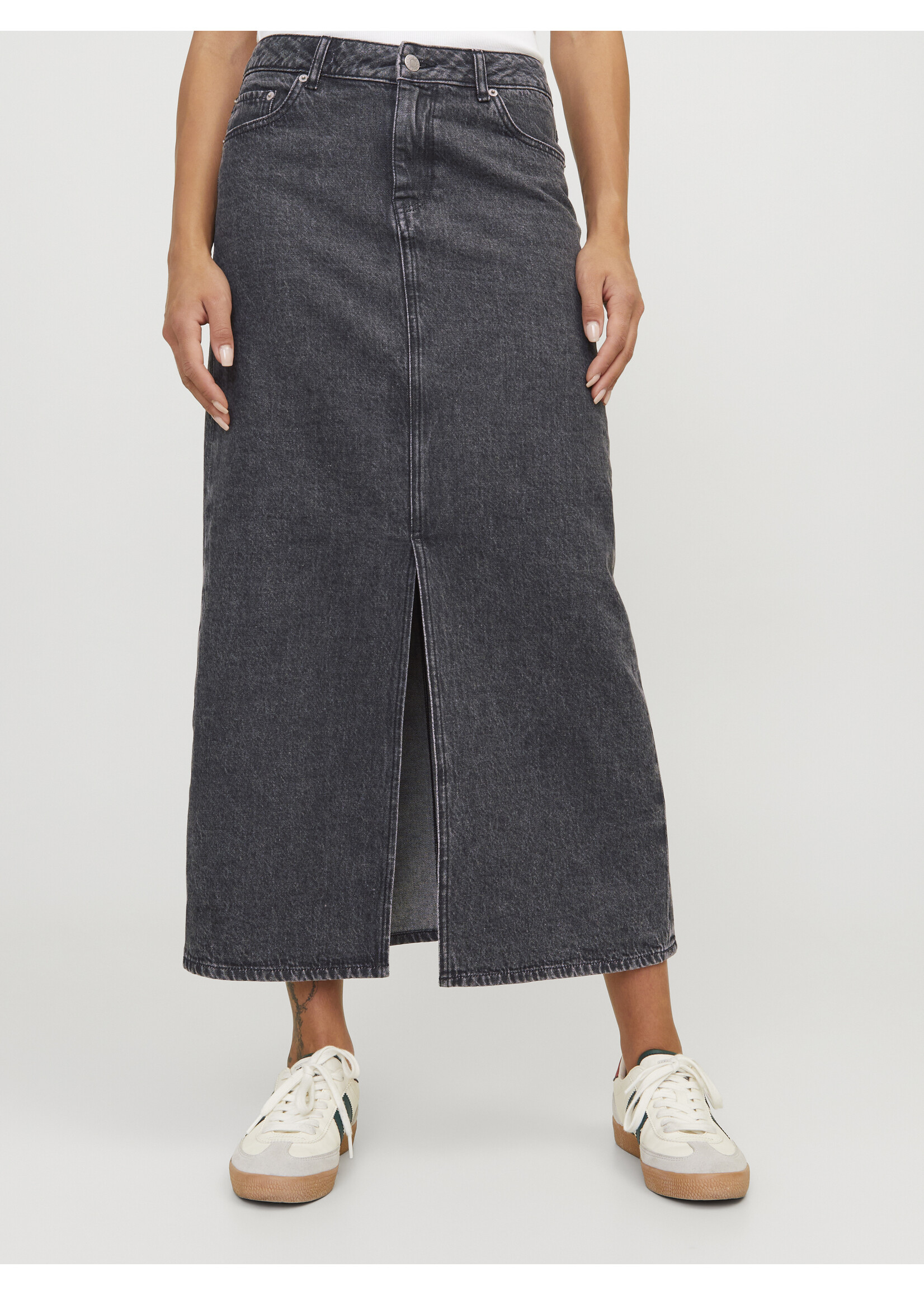 JJXX JXAURA LONG DENIM SKIRT - GREY DENIM