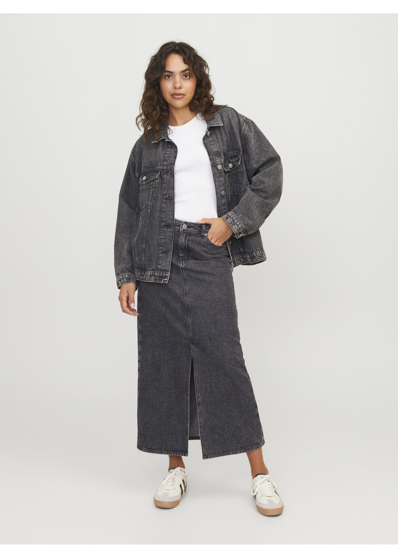 JJXX JXAURA LONG DENIM SKIRT - GREY DENIM