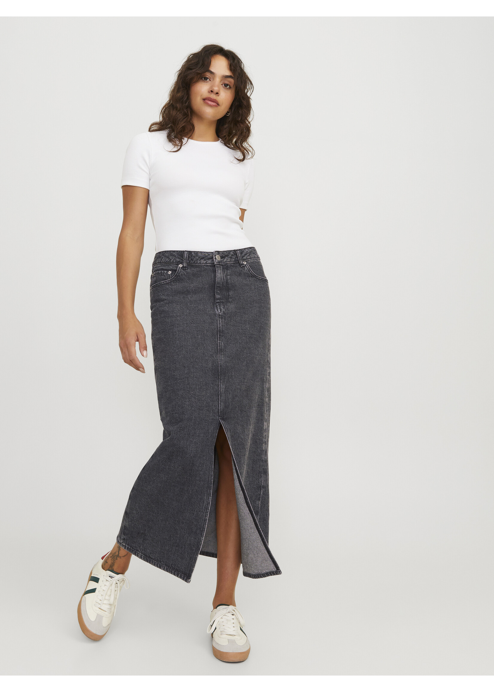 JJXX JXAURA LONG DENIM SKIRT - GREY DENIM