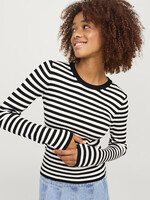 JXJODI TIGHT STRIPE CREW NECK KNIT - CLOUD DANCER