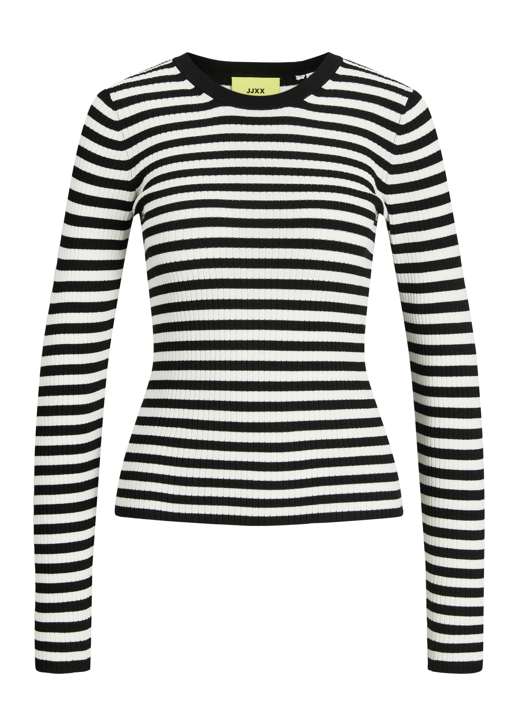 JXJODI TIGHT STRIPE CREW NECK KNIT - CLOUD DANCER
