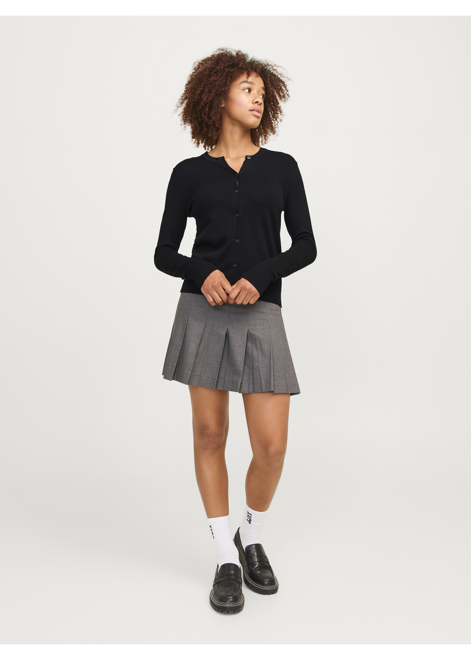 JXOPHELIA COMFY CARDIGAN KNIT - BLACK
