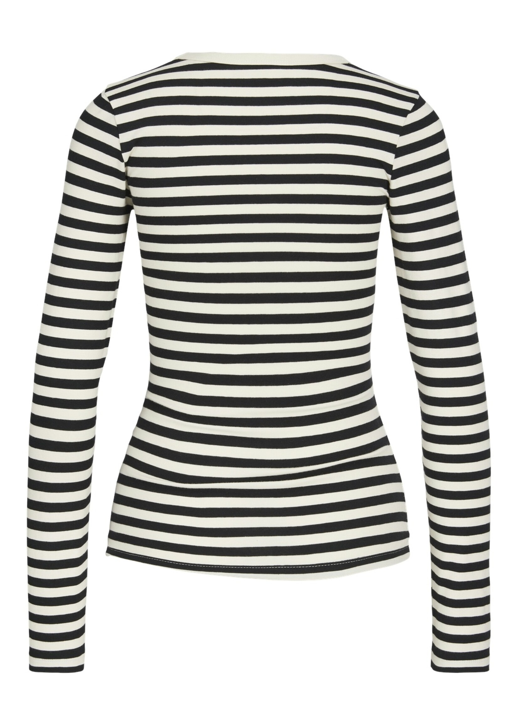 JXCELINE GIGI LS SOLID STRIPE TEE - BL&WH