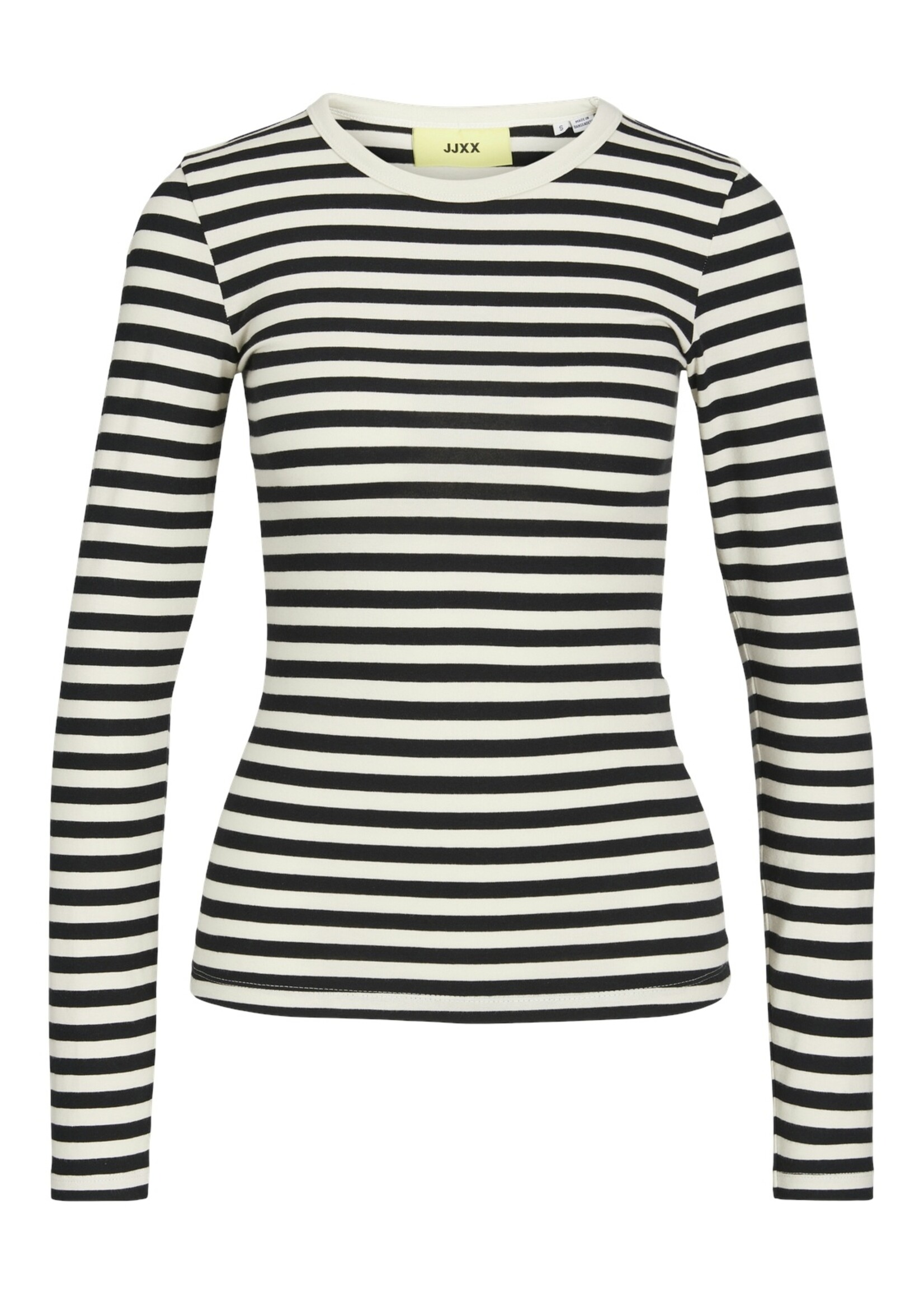 JXCELINE GIGI LS SOLID STRIPE TEE - BL&WH