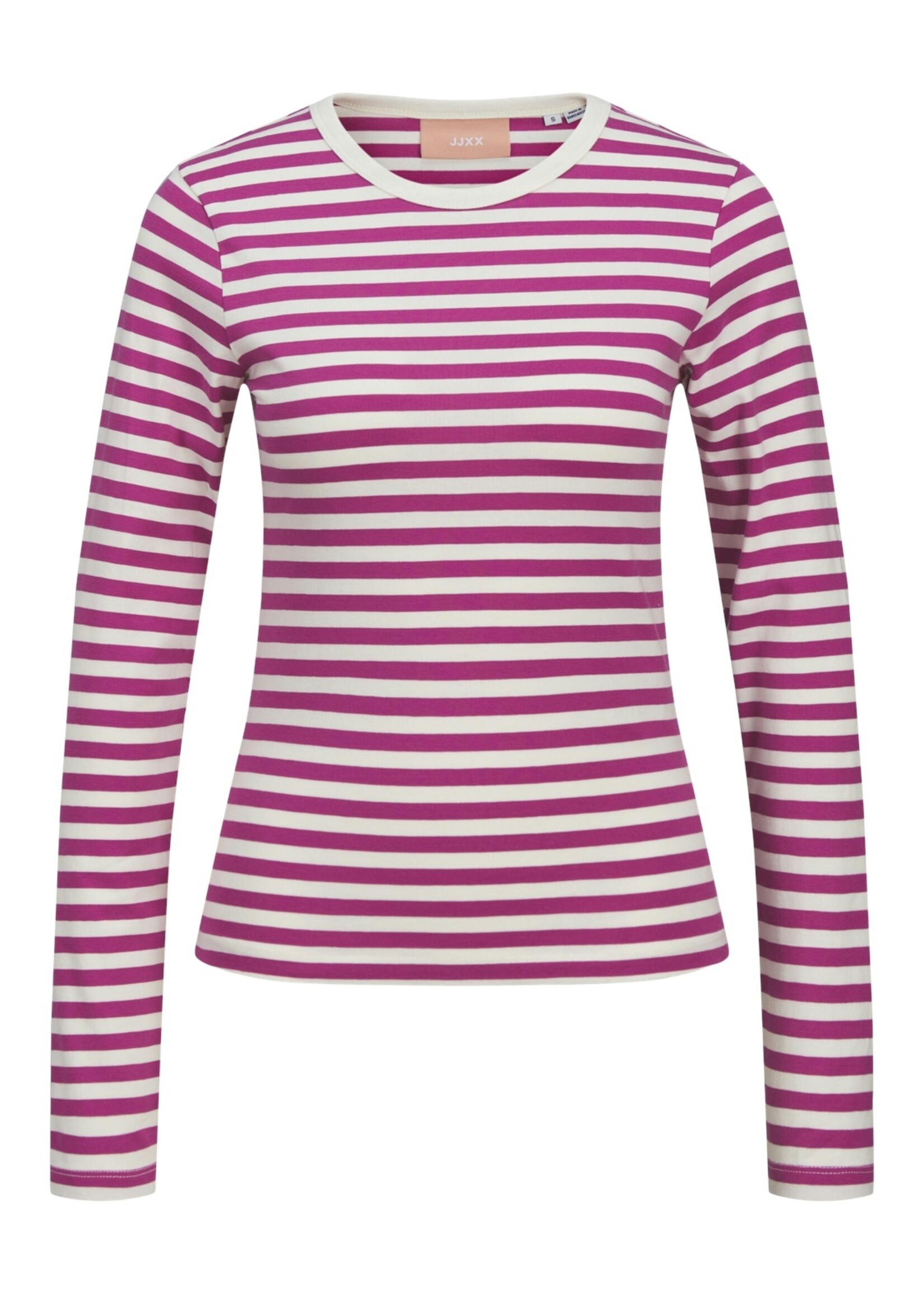 JJXX JXCELINE GIGI LS SOLID STRIPE TEE - FUCHSIA RED