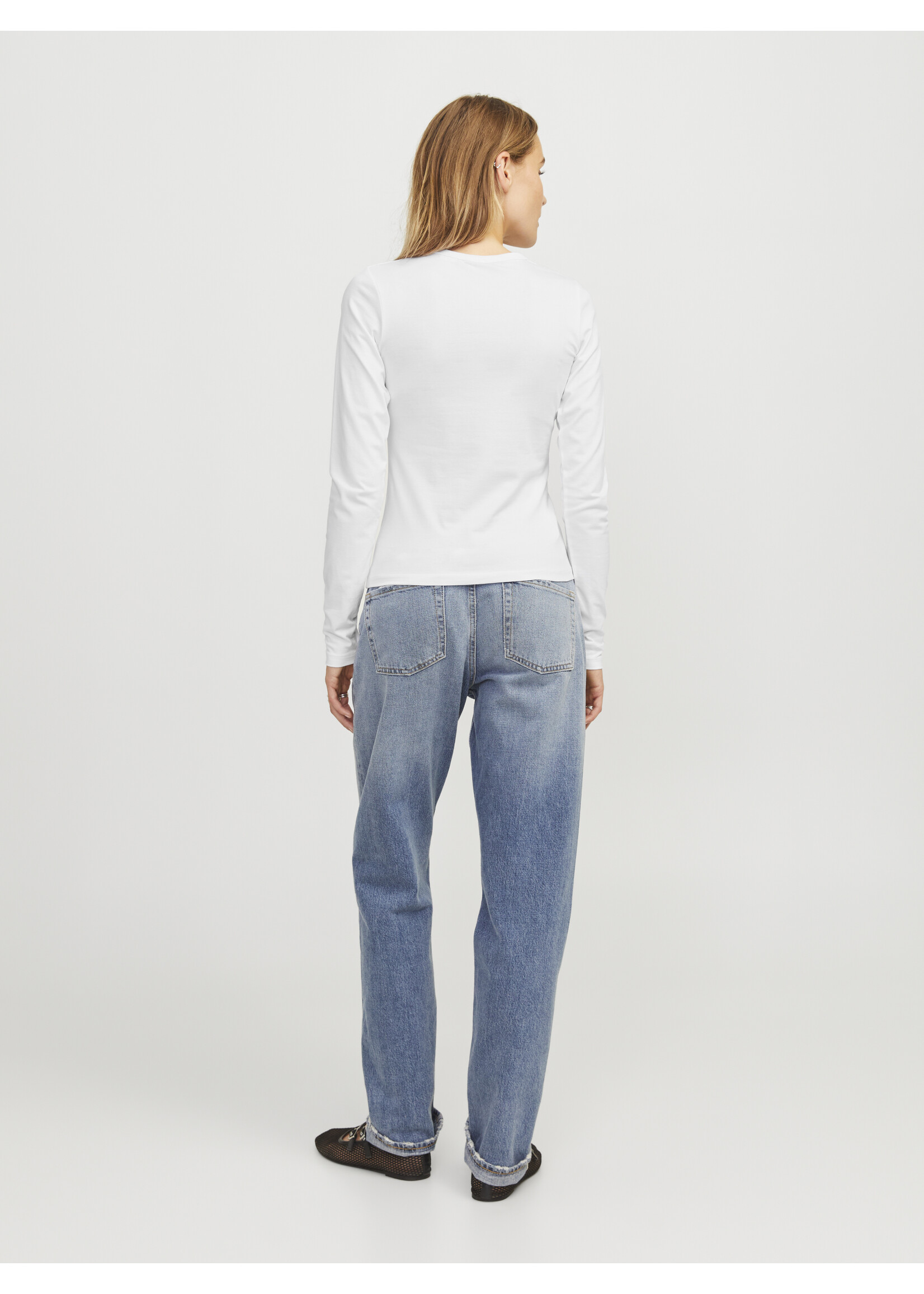 JXCELINE GIGI LS SOLID TEE -WHITE