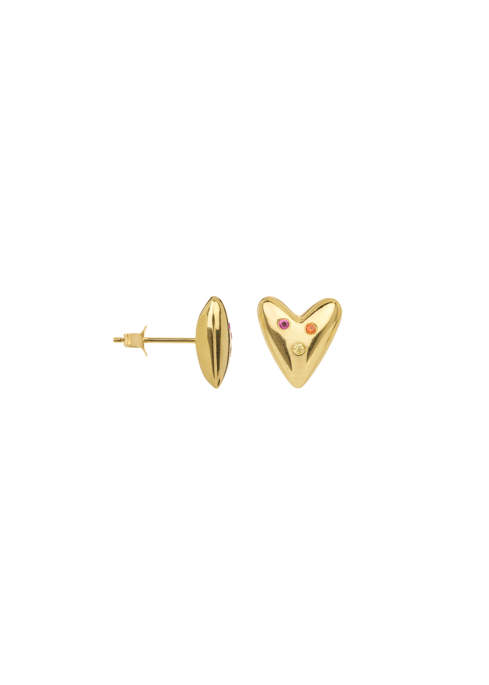 anna+nina Single Karma Stud - Gold Plated