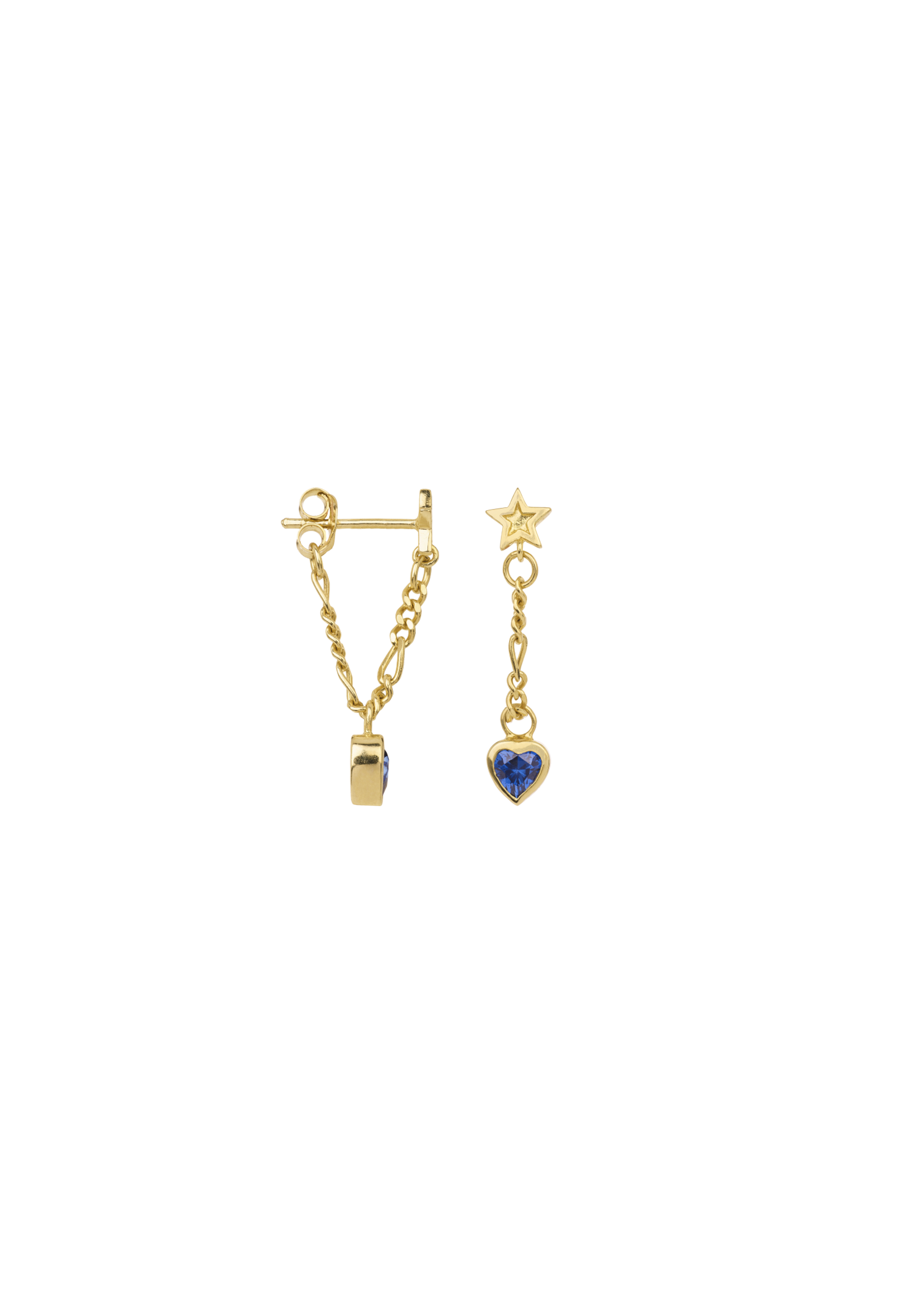 anna+nina Single PLatonic Love Chain Stud - Gold Plated