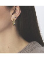 anna+nina Single PLatonic Love Chain Stud - Gold Plated