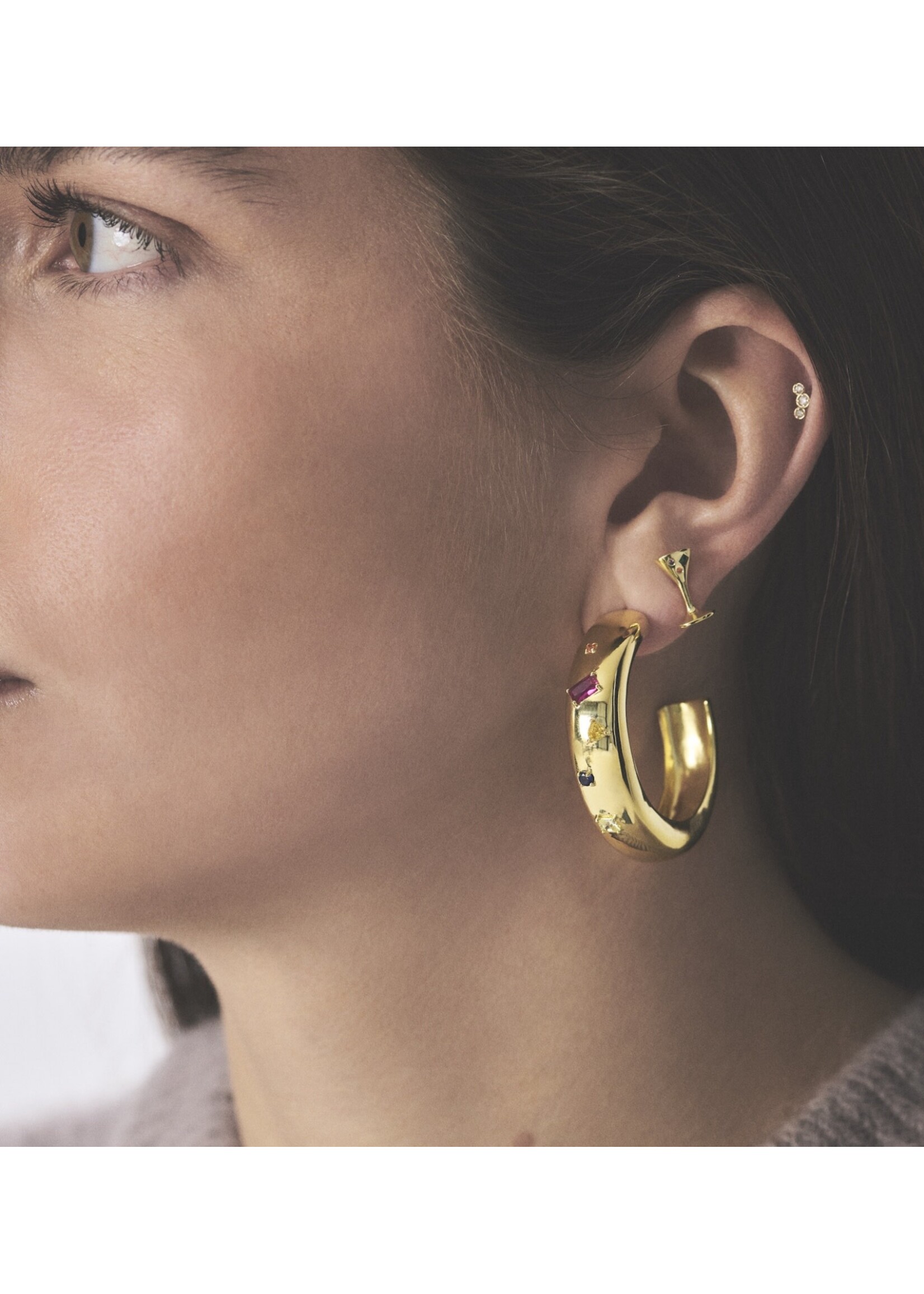 anna+nina Single Goblet Stud - Gold Plated