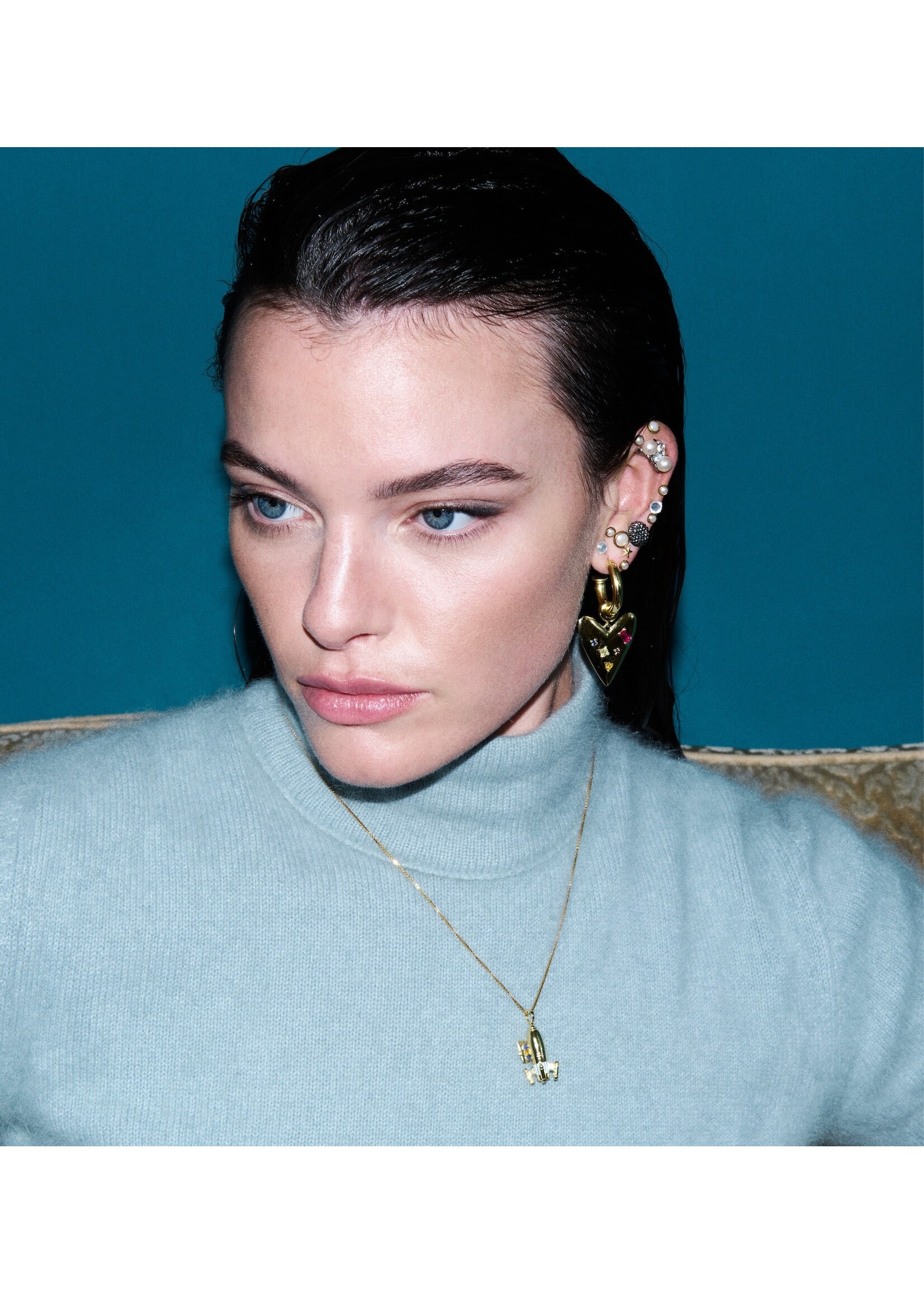 anna+nina Into Space Charm - Gold Plated