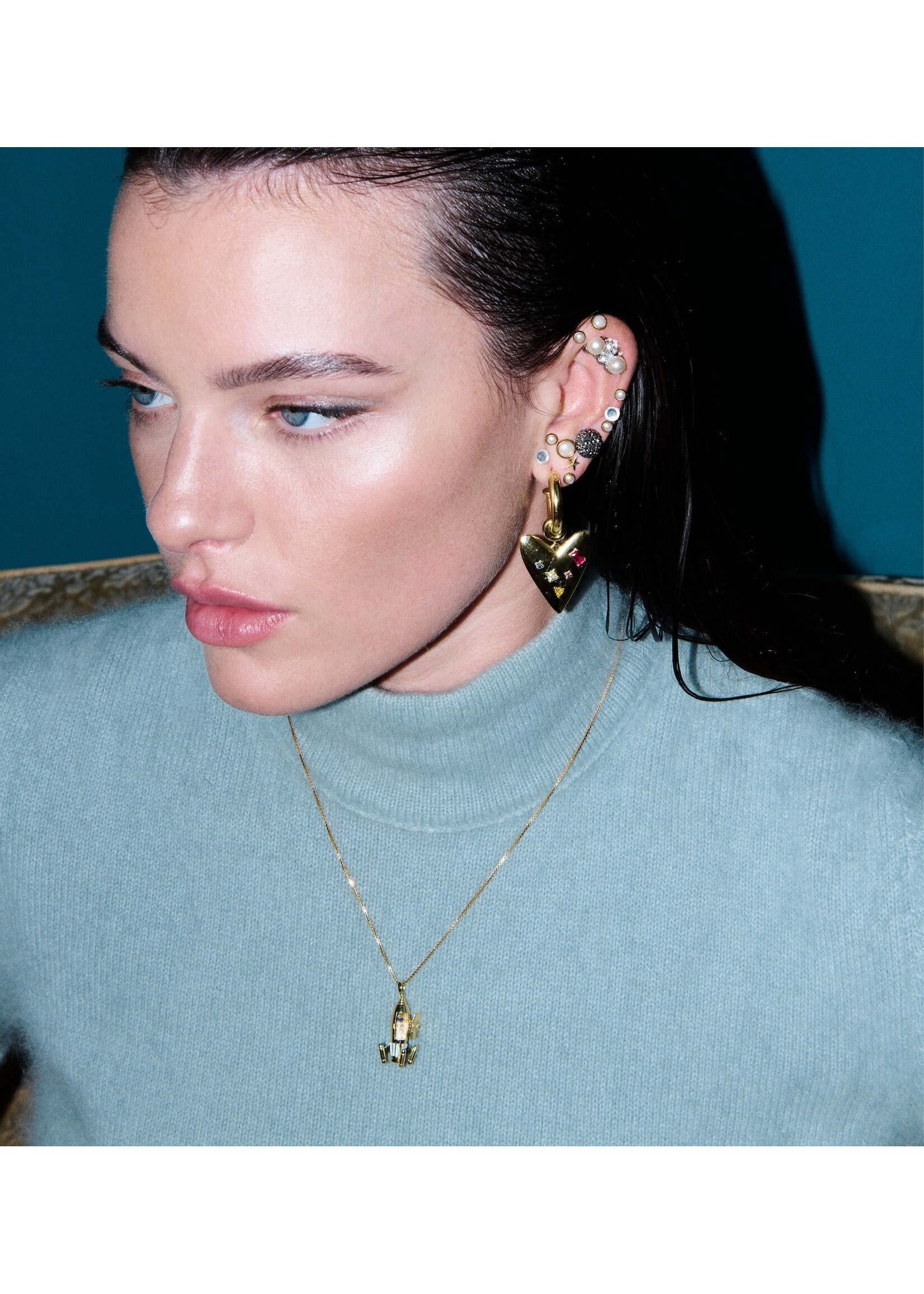 anna+nina Into Space Charm - Gold Plated
