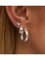 anna+nina Single Heart Stud Earring - Silver