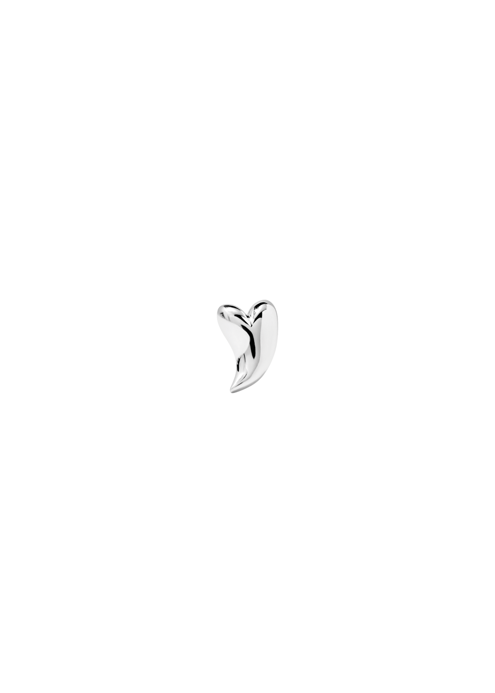 anna+nina Single Groovy Heart Stud Earring - Silver