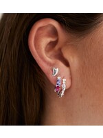 anna+nina Single Groovy Heart Stud Earring - Silver