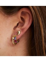 anna+nina Single Groovy Heart Stud Earring - Gold Plated