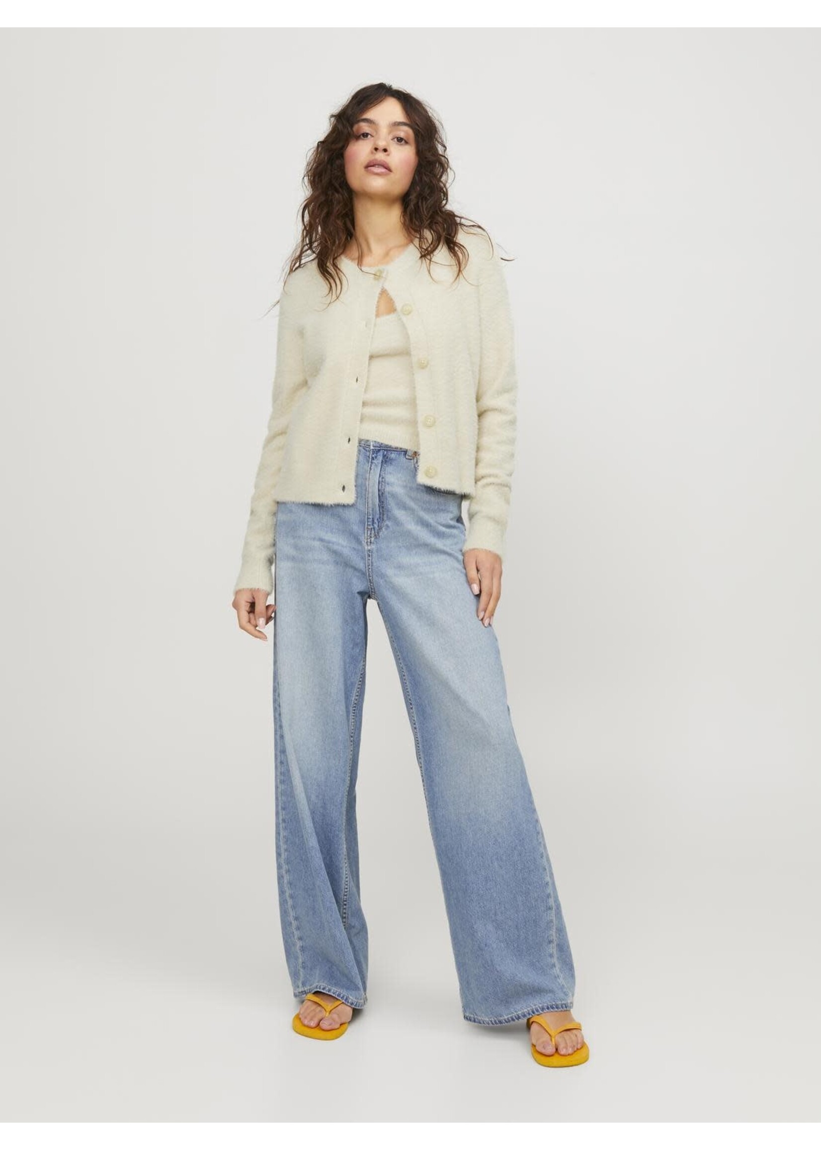 JXOLIVIA CARDIGAN KNIT - FEATHER GRAY