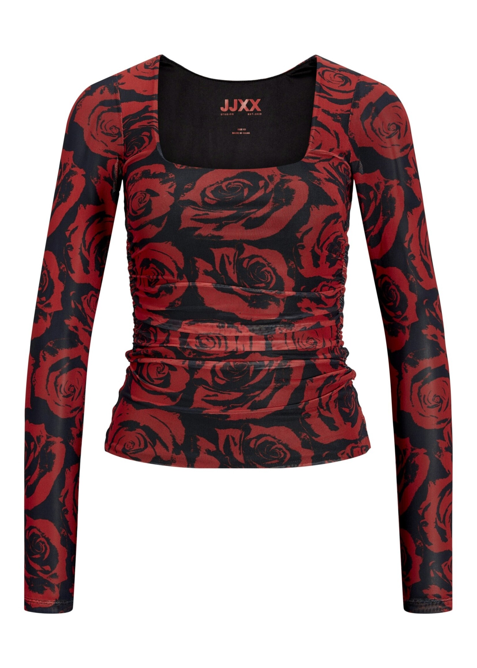 JJXX JXROSA MESH LS  TOP - FIERY RED