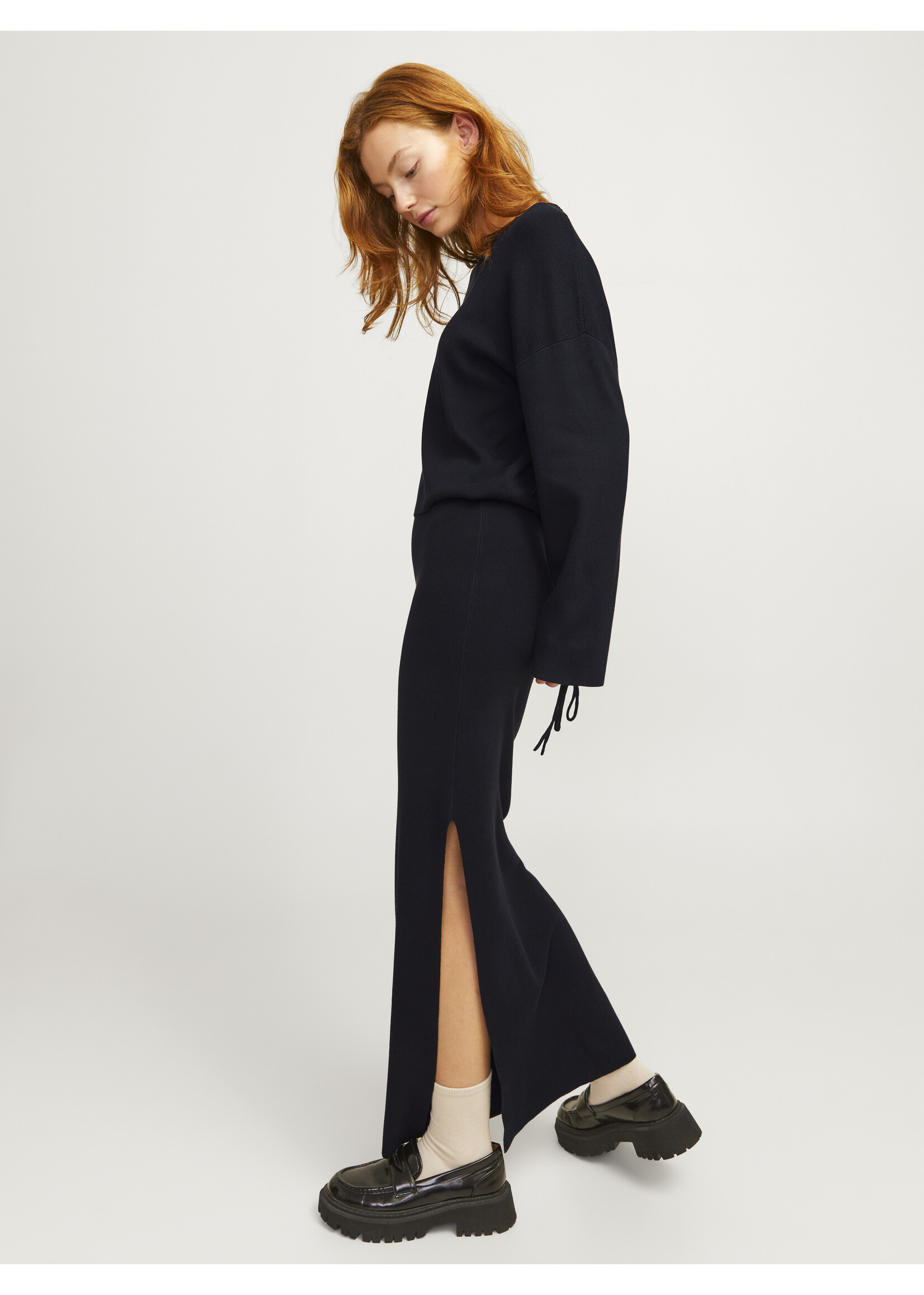 JJXX JXDAHLIA LONG SKIRT KNIT - BLACK