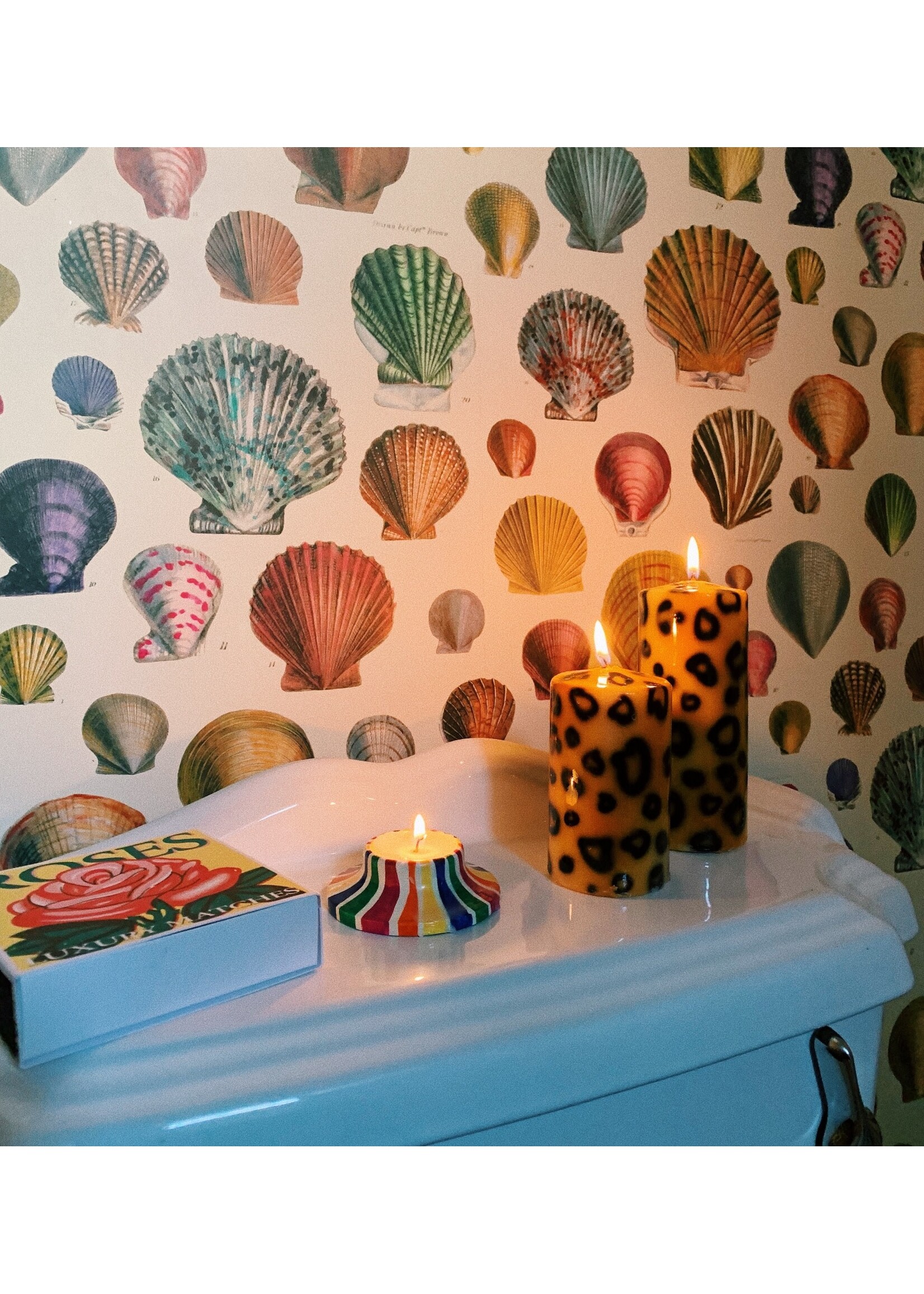 anna+nina Short Leopard Print Blunt Candle - Brown