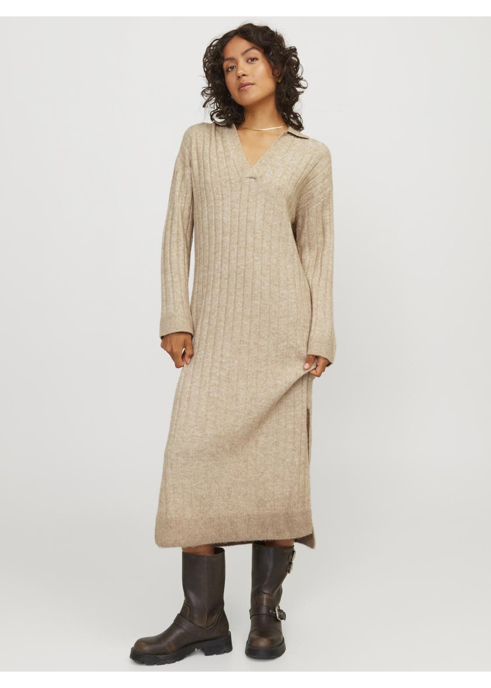 JJXX JXOZZY DIVERSE POLO NECK DRESS - PEYOTE