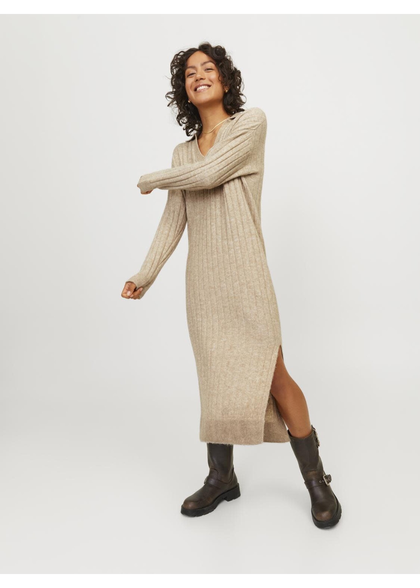 JJXX JXOZZY DIVERSE POLO NECK DRESS - PEYOTE