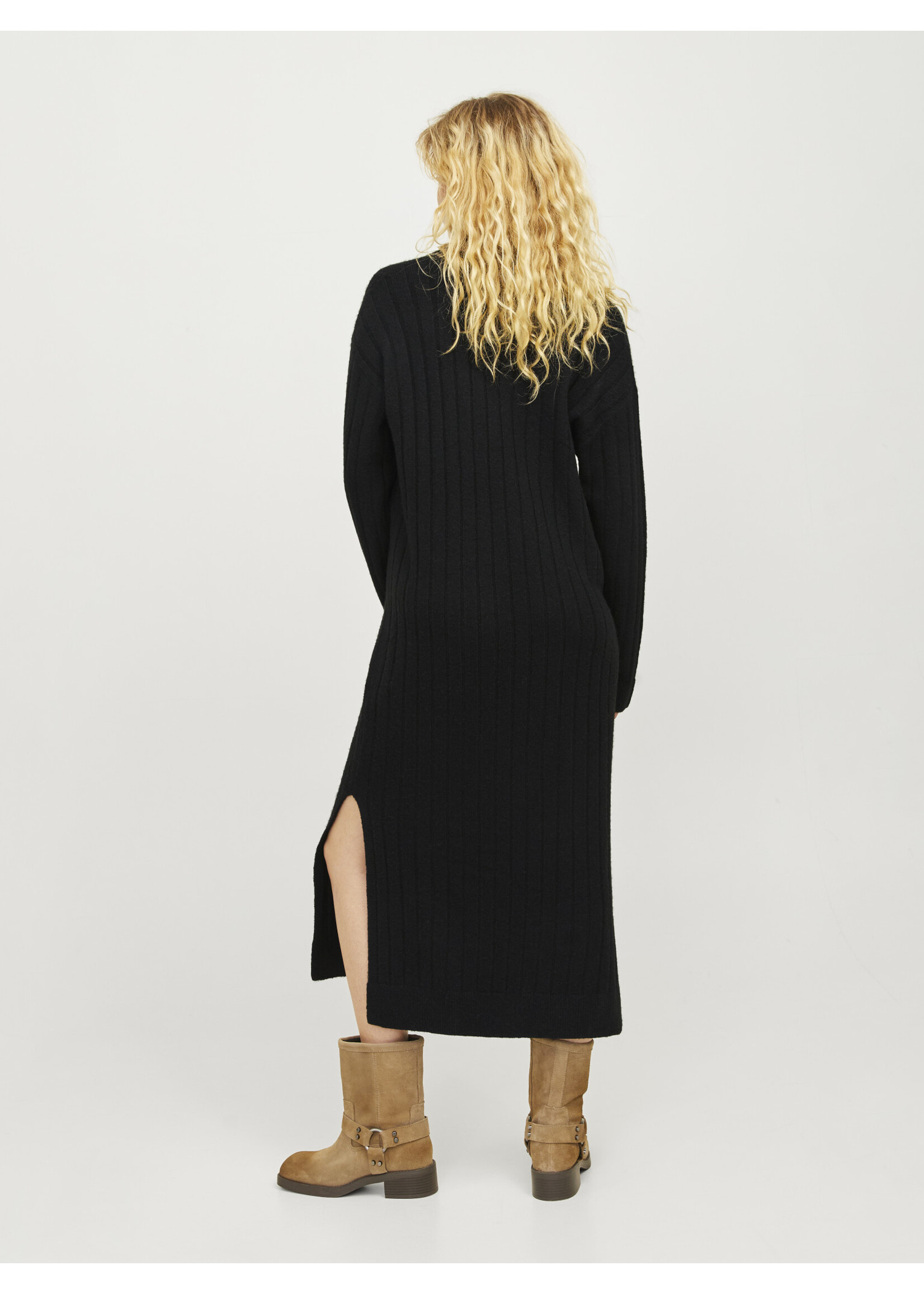 JJXX JXOZZY DIVERSE POLO NECK DRESS - BLACK