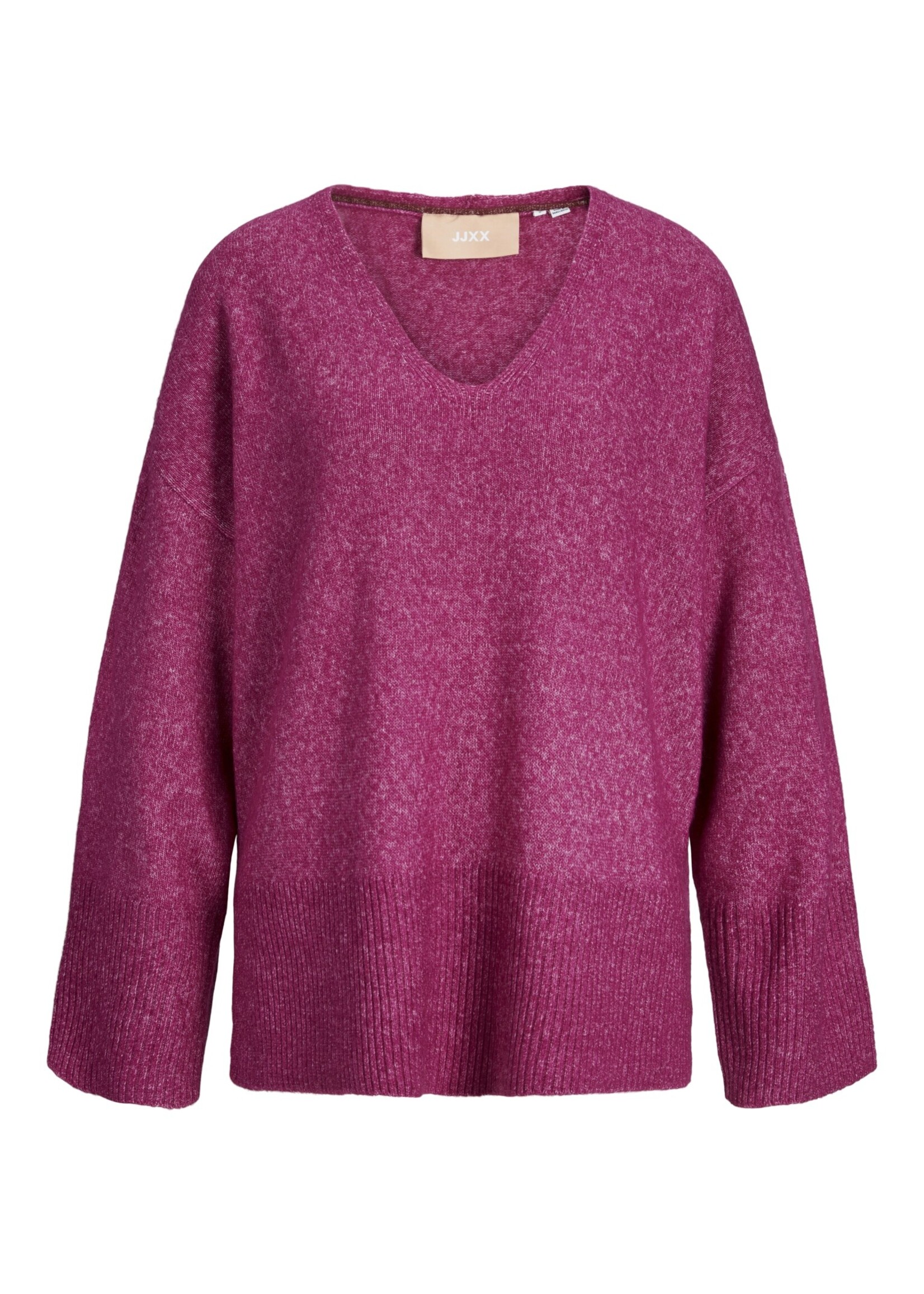 JJXX JXLUCCA V-NECK KNIT - FUCHSIA RED