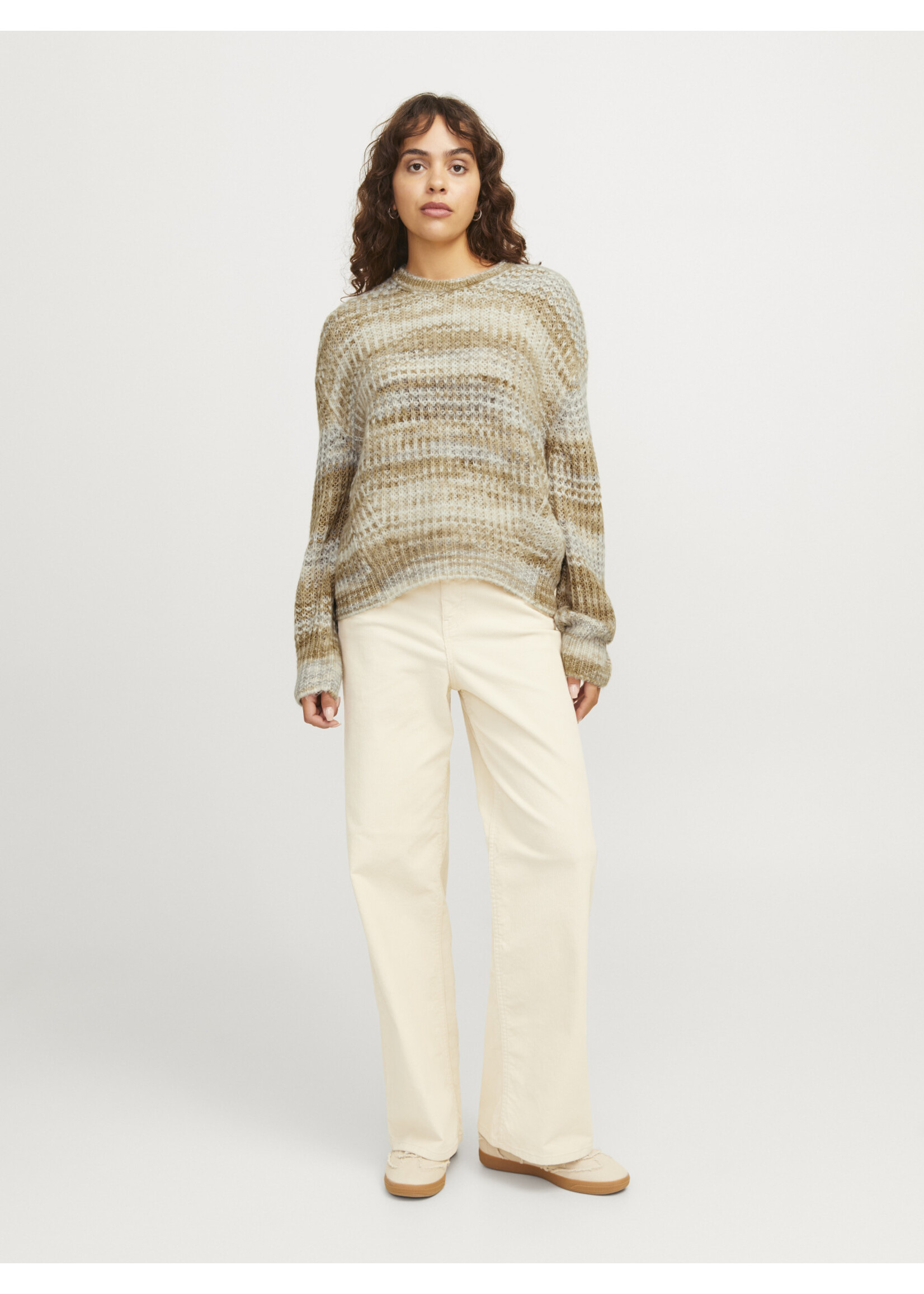 JJXX JXSIMONE SPACE DYE CREW NECK KNIT - KELP