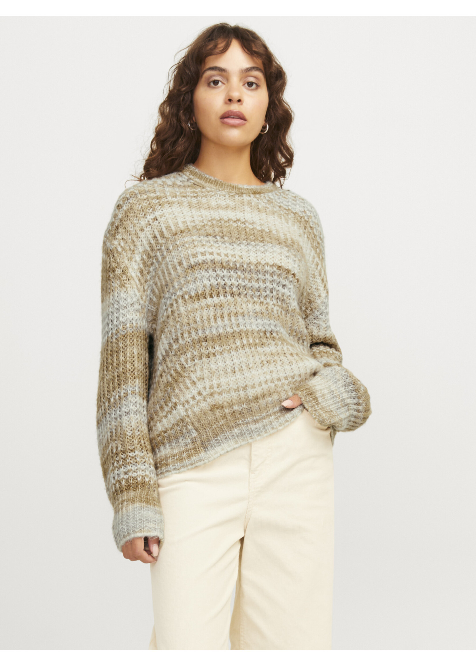 JJXX JXSIMONE SPACE DYE CREW NECK KNIT - KELP