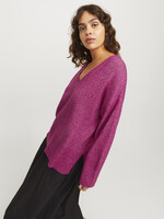 JXLUCCA V-NECK KNIT - FUCHSIA RED