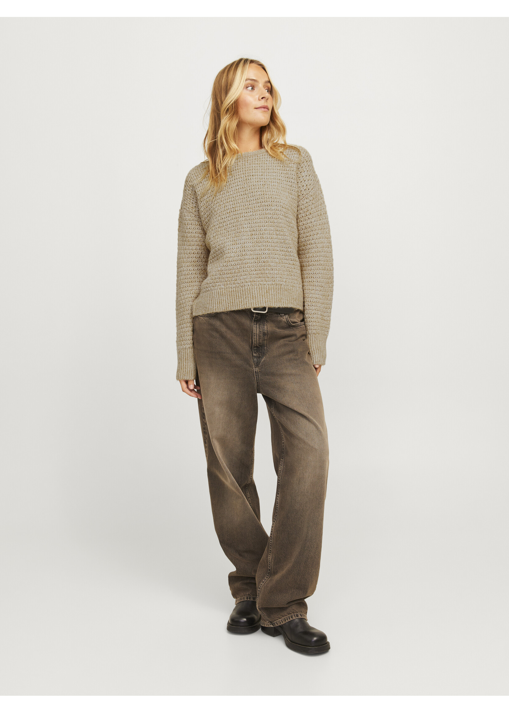JJXX JXMILLY STRUCTURE CREW NECK KNIT - KELP