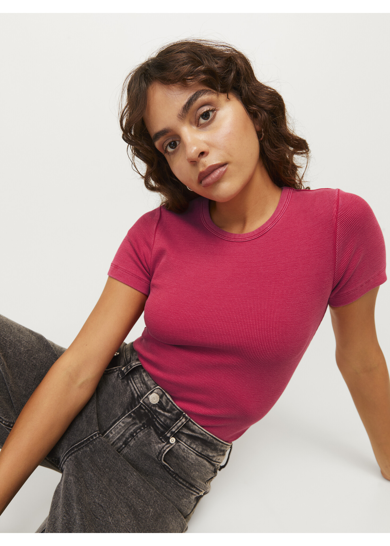 JXFRANKIE WASH TEE - RACING RED