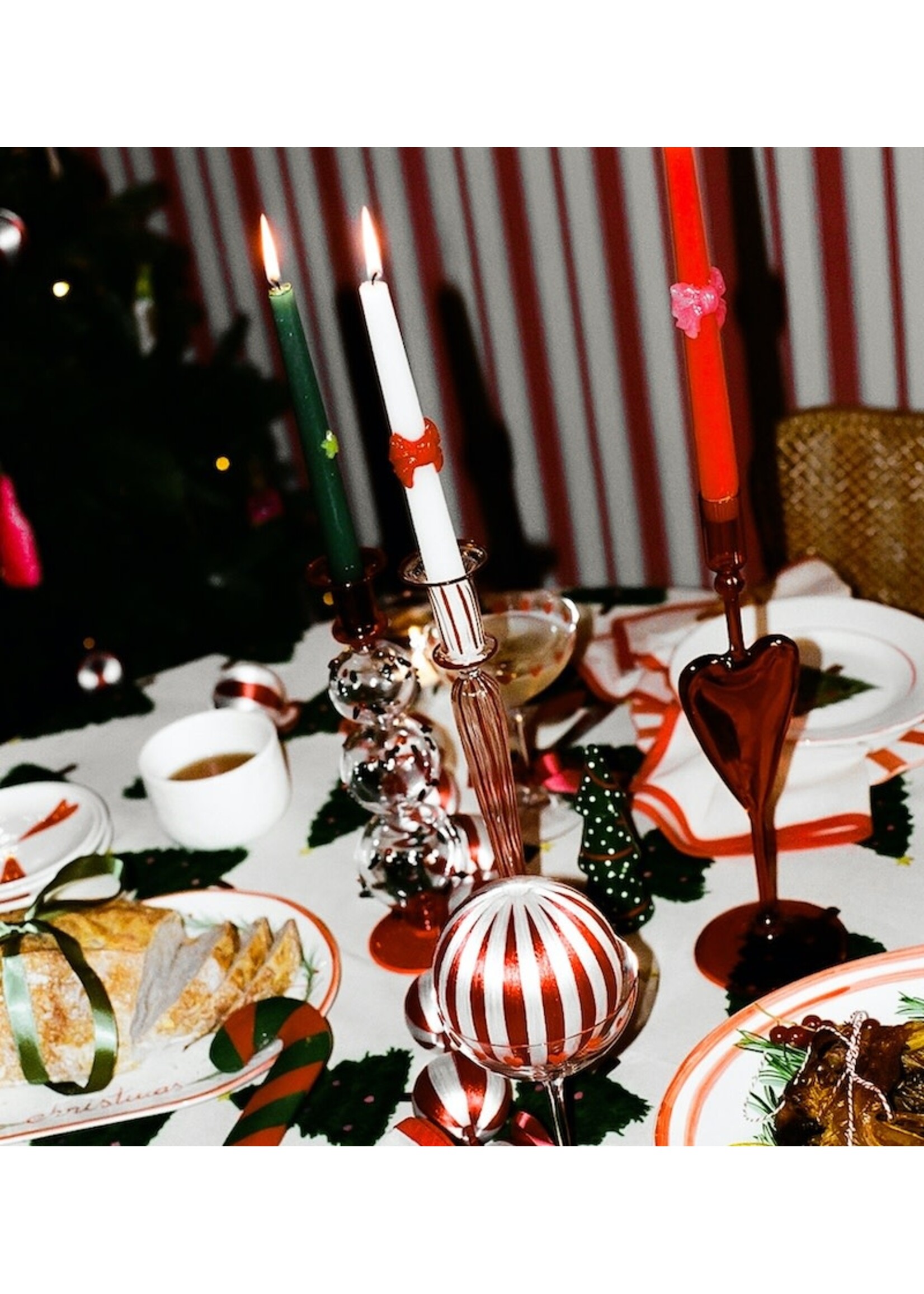 anna+nina Loving Bown Candle Set of 2 - Red