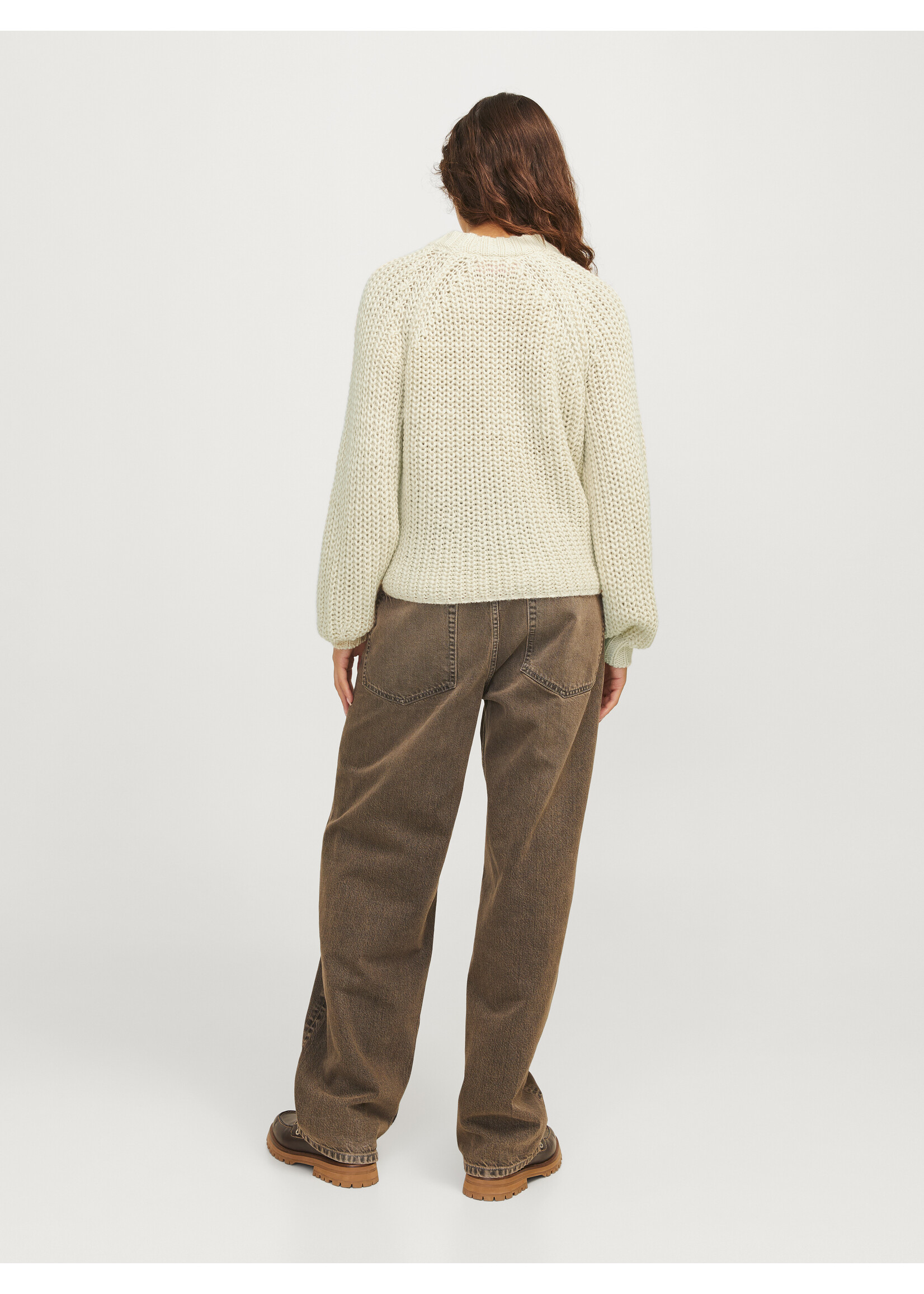 JJXX JXKELLY CHUNKY CREW NECK KNIT - BONE WHITE