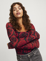 JJXX JXROSA MESH LS  TOP - FIERY RED
