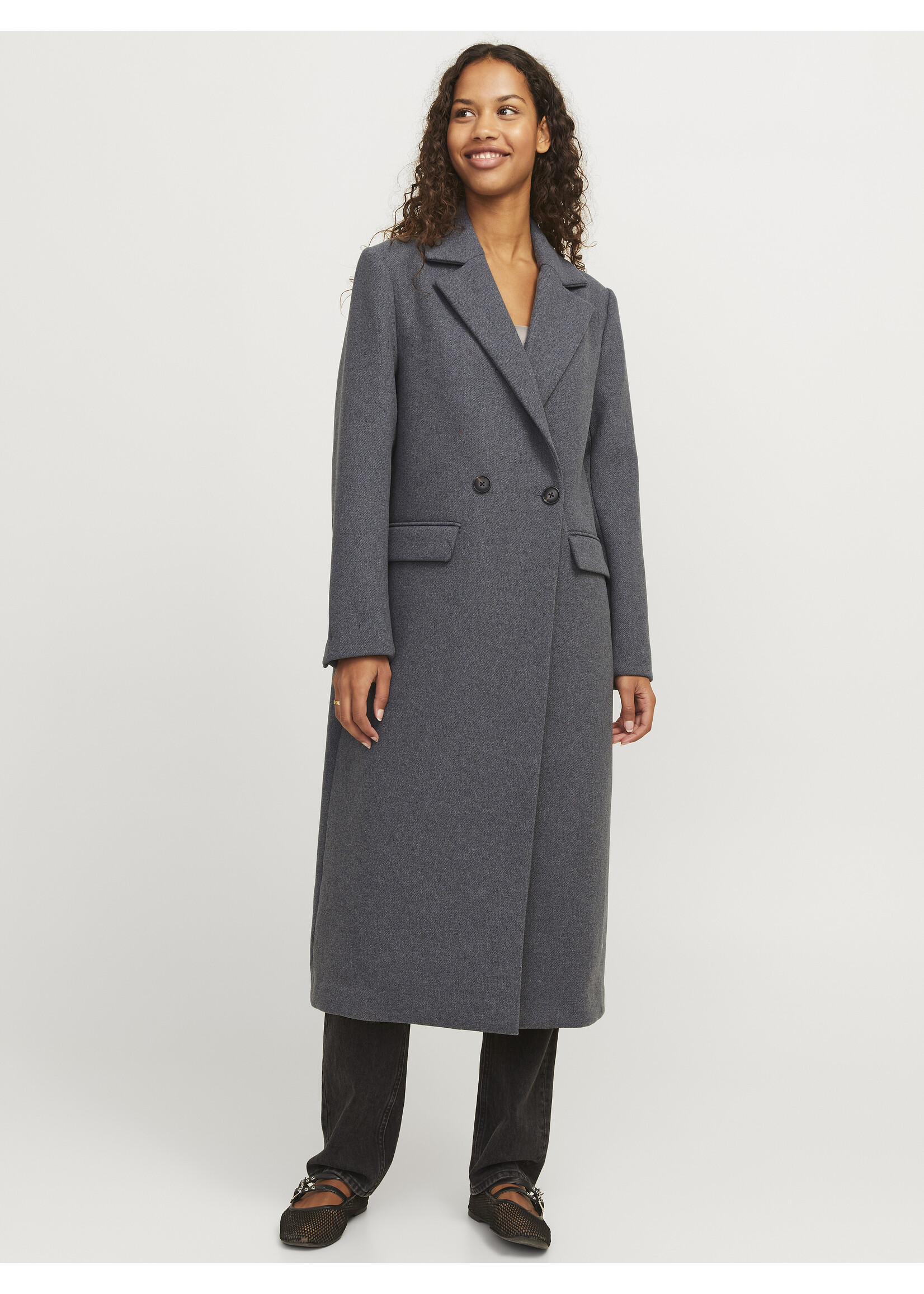JJXX JXELISA LONG WOOL BLEND COAT - MEDIUM GREY MELAGE